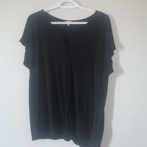 Black top with triangle cutout with elastic bottom